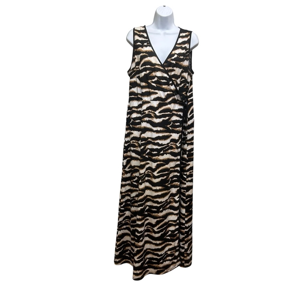Nina K Animal Print Sleeveless Stretchy Maxi Dress Size L